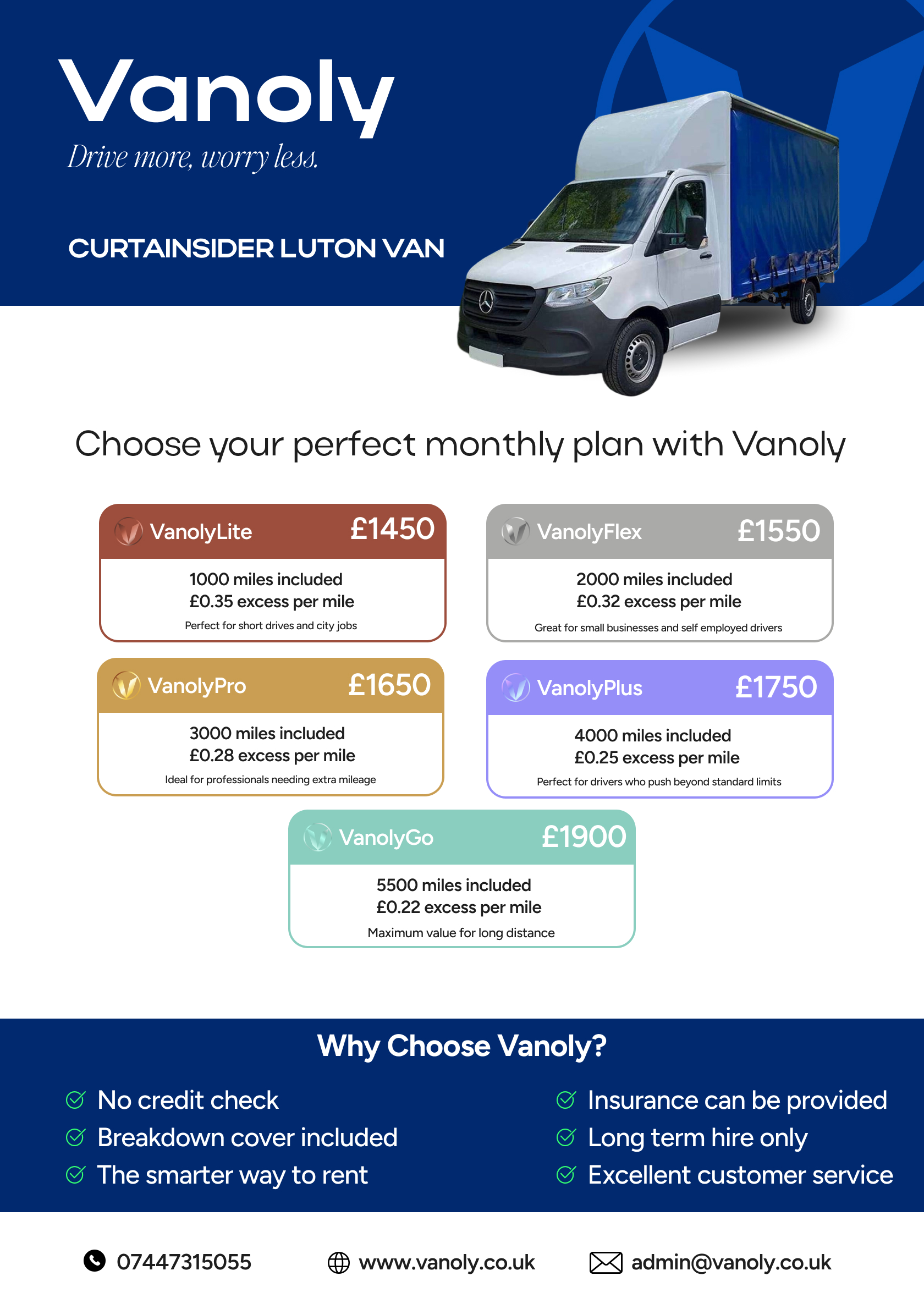 A5 - Curtainsider Luton Van - Vanoly